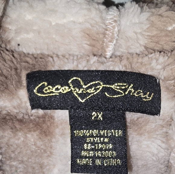 NWT Coco & Shay Plaid Fuzzy Shacket Hooded Fleece Teddy Jacket Women's Plus 2X - Picture 5 of 5
